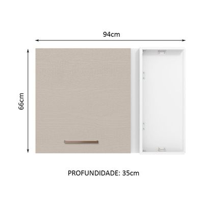 Armário Aéreo De Canto 1 Porta Agata Madesa Branco/crema