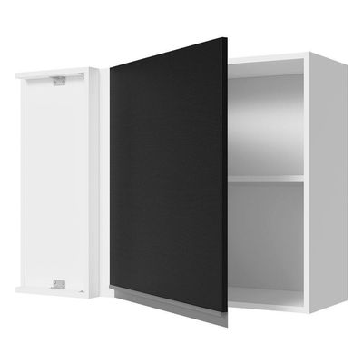 Armário Aéreo De Canto 100% Mdf 1 Porta Branco/preto Acorde