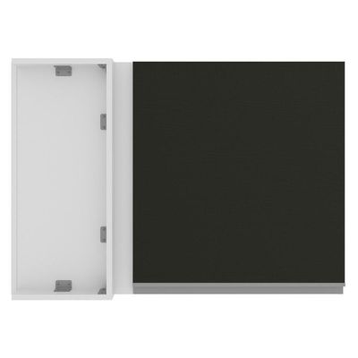 Armário Aéreo de Canto Glamy 1 Porta Branco/Preto Madesa