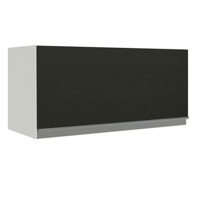 Armário Aéreo 70cm 1 Porta Basculante Branco Preto