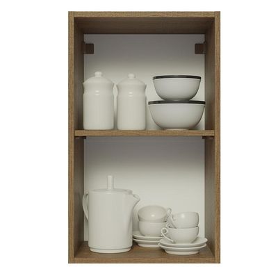 Armário Aéreo 40 Cm 1 Porta Rustic/Branco Veludo