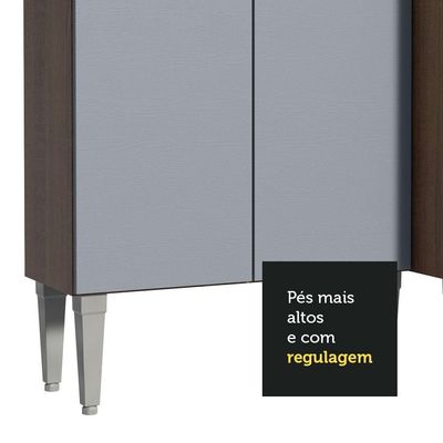 Armário De Cozinha Completa De Canto 417Cm Cinza/ Madesa