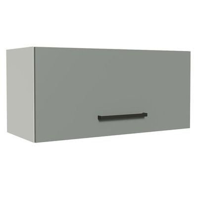 Armário Aéreo de Cozinha Agata 70cm 1 Porta Branco Cinza
