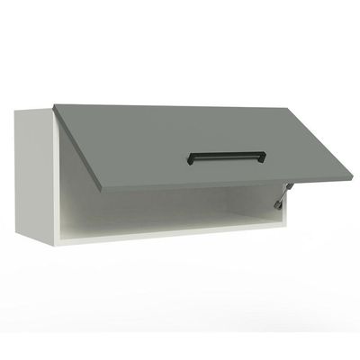 Armário Aéreo de Cozinha Agata 70cm 1 Porta Branco Cinza