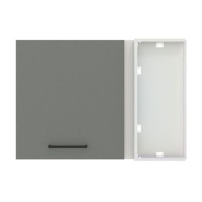 Armário Aéreo de Canto Madesa Agata 1 Porta Branco Cinza