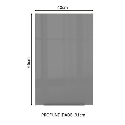 Armário Aéreo Madesa Lux 40 Cm 1 Porta Rustic/cinza