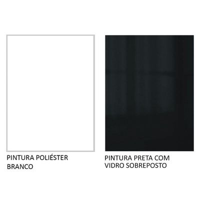 Armário Aéreo de Canto com Adega Lux 1 Porta Branco Preto