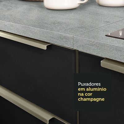 Armário Aéreo de Canto com Adega Lux 1 Porta Branco Preto