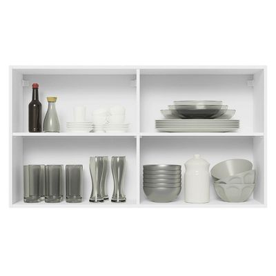 Armário Aéreo 100% Mdf 120 Cm 2 Portas Branco/preto Acorde