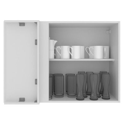 Armário Aéreo de Canto Glamy 100% MDF 1 Porta BR Madesa