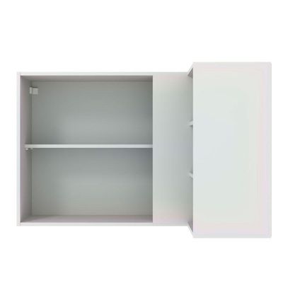 Armário Aéreo de Canto com Adega Lux 1 Porta Branco Preto