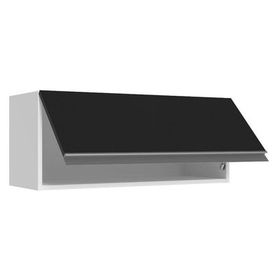 Armário Aéreo 100% Mdf 80 Cm 1 Porta Basculante Branco/pret