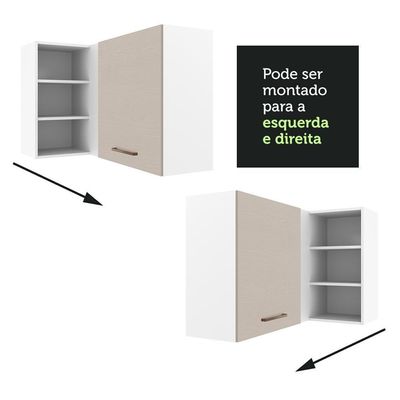 Armário Aéreo De Canto 1 Porta 60 Cm Agata Madesa