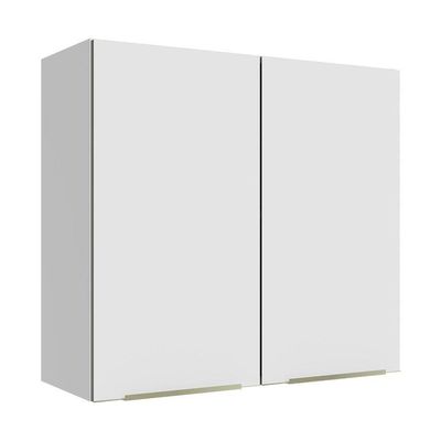 Armário Aéreo 70 Cm 2 Portas Branco/branco Veludo Lux Branco