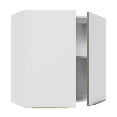 Armário Aéreo 70 Cm 2 Portas Branco/branco Veludo Lux Branco