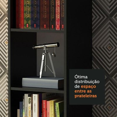 Kit Estante Livreiro 6908 e Estante Livreiro 6906 Preto
