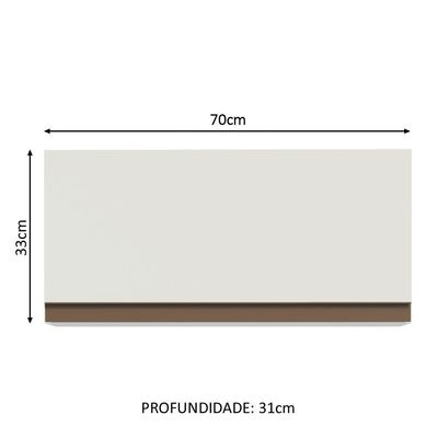 Armário Aéreo Reims 70cm 1 Porta Branco Madesa