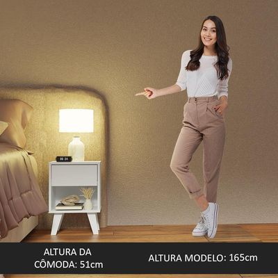 Kit Com 2 Mesas De Cabeceira Brancas 1 Gaveta 3235