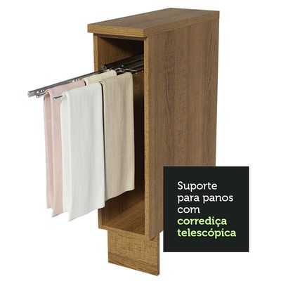 Balcão Porta-pano 20 X 60 Cm Para Cozinhas Madesa Lux, Glamy, Agata (com Tampo) - Rustic Rustic