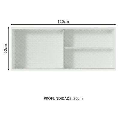Armário Aéreo Glamy 100% MDF 2 Portas Quadrato BR Madesa
