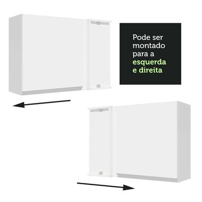 Armário Aéreo de Canto Glamy 1 Porta Branco Madesa