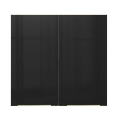 Armário Aéreo 70 Cm 2 Portas Rustic/preto Lux Rustic/preto