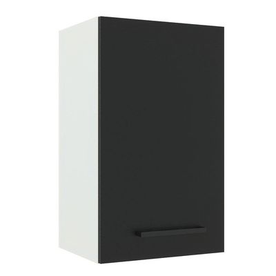 Armário Aéreo Madesa Agata 40cm 1 Porta Branco e Preto