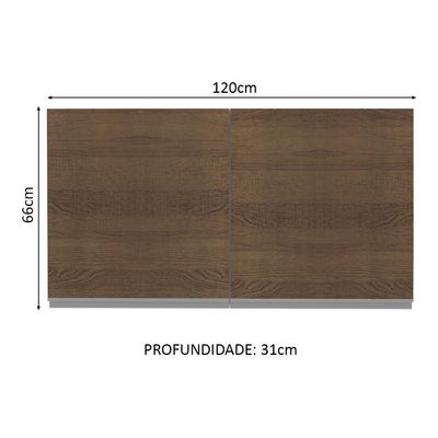 Armário Aéreo Glamy 2 Portas 120cm Rustic Madesa
