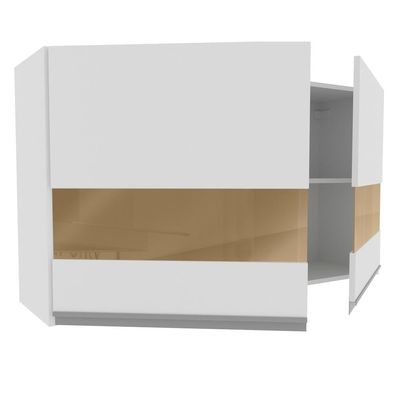 Armário Aéreo Glamy 2 Portas com Vidro 120cm Branco Madesa