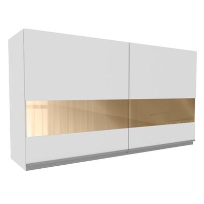 Armário Aéreo Glamy 2 Portas com Vidro 120cm Branco Madesa