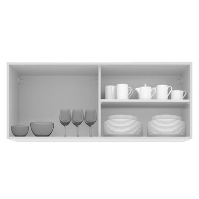 Armário Aéreo Glamy 100%MDF 2 Portas Vidro Reflex BR Madesa