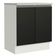 Balcão de Cozinha Madesa Glamy 70cm 2 Portas Branco Preto