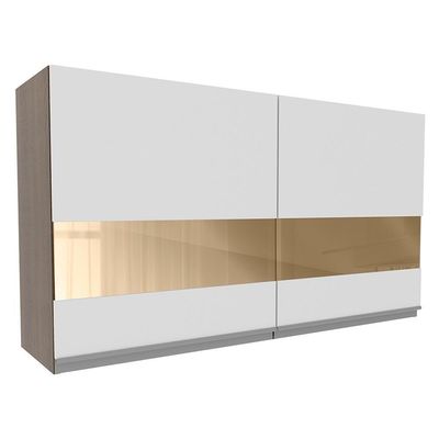 Armário Aéreo Glamy 120Cm 2 Portas com Vidro Rustic Madesa