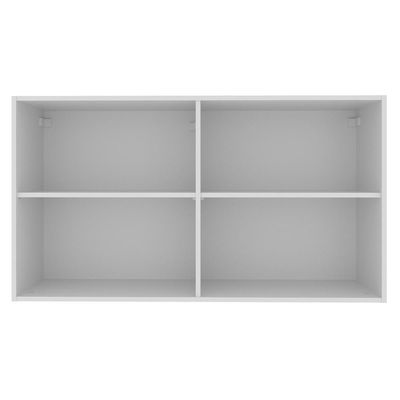 Armário Aéreo Glamy 100% MDF 120 cm 2 Portas Vidro Branco