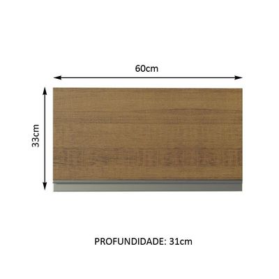 Armário Aéreo Acordes 100% Mdf 60cm 1 Porta Branco Rustic
