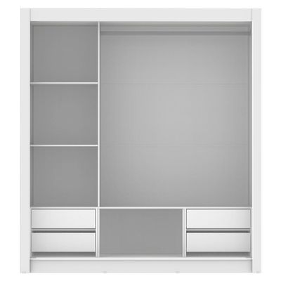 Guarda Roupa Lyon Plus Portas Correr Espelho Branco Madesa
