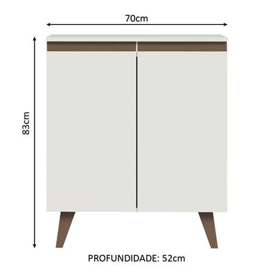 Balcão Reims 70cm 2 Portas Branco Madesa