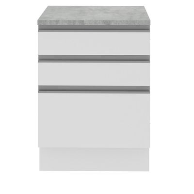 Balcão Glamy Branco 3 Gavetas Madesa
