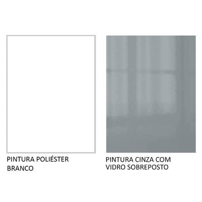 Armário Aéreo Madesa Lux 40cm 1 Porta Branco Cinza