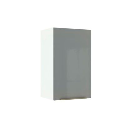 Armário Aéreo Madesa Lux 40cm 1 Porta Branco Cinza