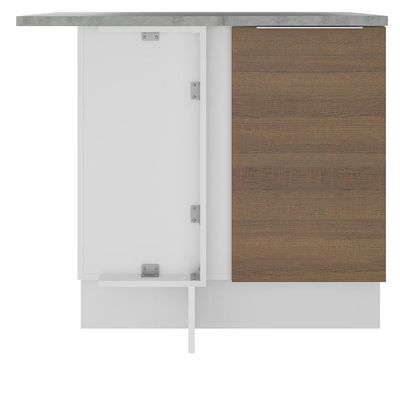 Balcão de Canto Stella 1 Porta Branco/rustic Madesa