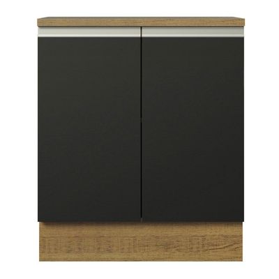 Balcão de Cozinha Madesa Glamy 70cm 2 Portas Preto