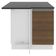 Balcão Canto Acordes Glamy 100% MDF 1 Porta BR/Rustic Madesa