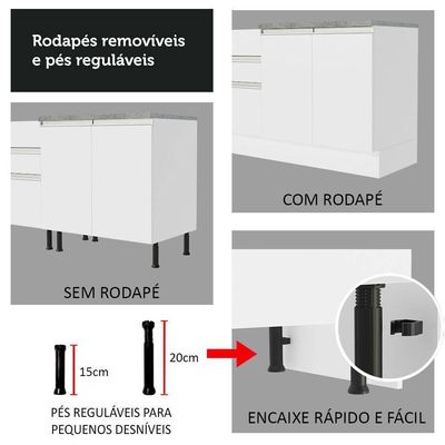 Balcão Glamy Branco 2 Portas Madesa