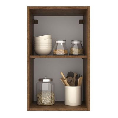 Armário Aéreo Madesa Agata 40cm 1 Porta Rustic Preto