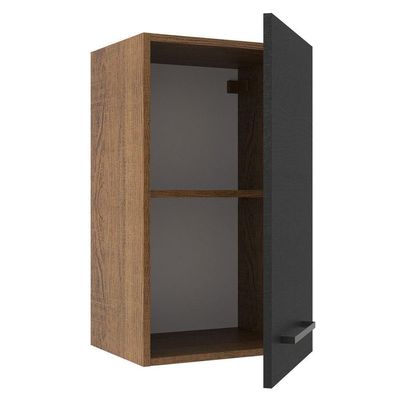 Armário Aéreo Madesa Agata 40cm 1 Porta Rustic Preto