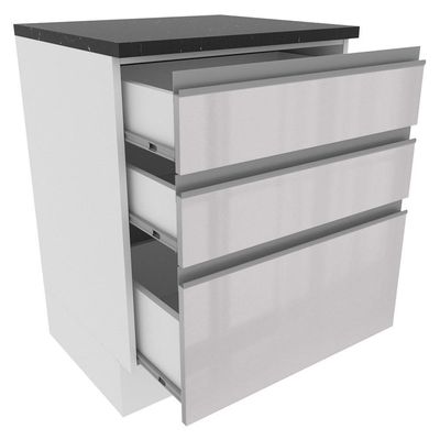 Balcão Madesa Acordes 100% Mdf 60 Cm 3 Gavetas Frentes