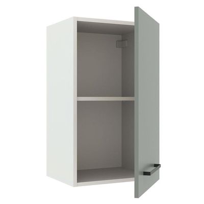 Armário Aéreo Madesa Agata 40 cm 1 Porta Branco e Cinza