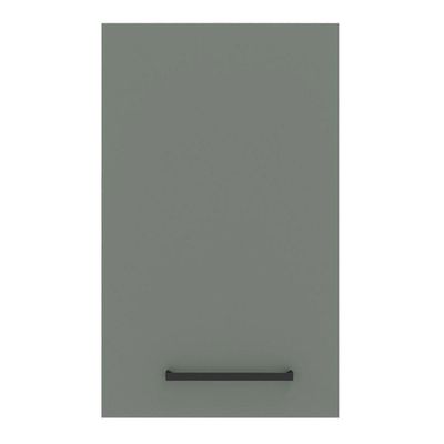 Armário Aéreo Madesa Agata 40 cm 1 Porta Branco e Cinza