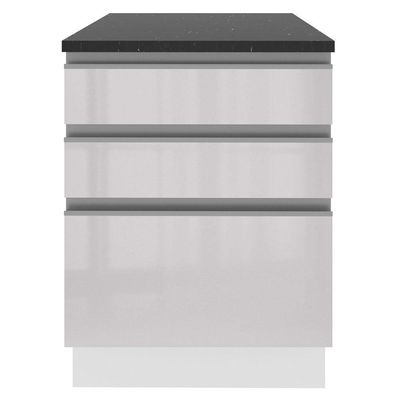 Balcão Madesa Acordes 100% Mdf 60 Cm 3 Gavetas Frentes